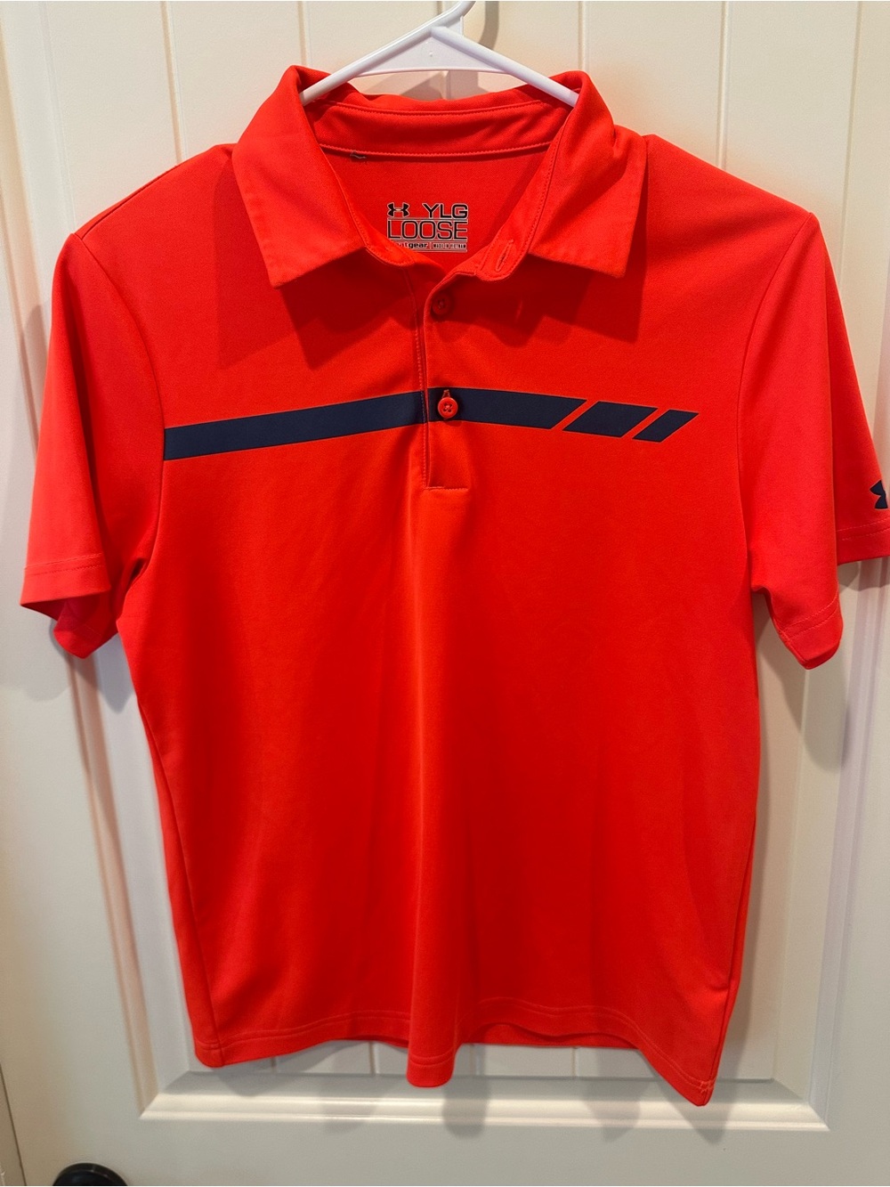 Under Armour boys Loose Fit Orange Polo golf Shirt